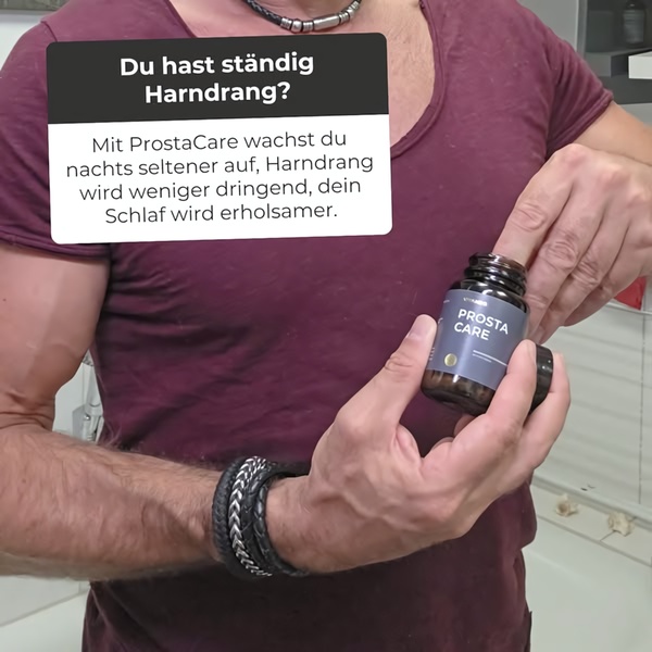 This creative features a person holding a bottle of supplements while using a simple text overlay to address a specific, common health problem.